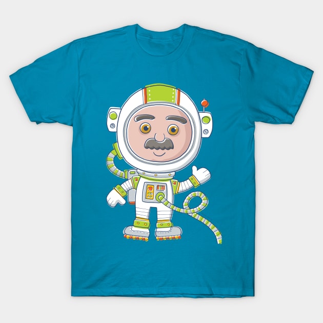 Cute Astronaut Cartoon T-Shirt by vaughanduck